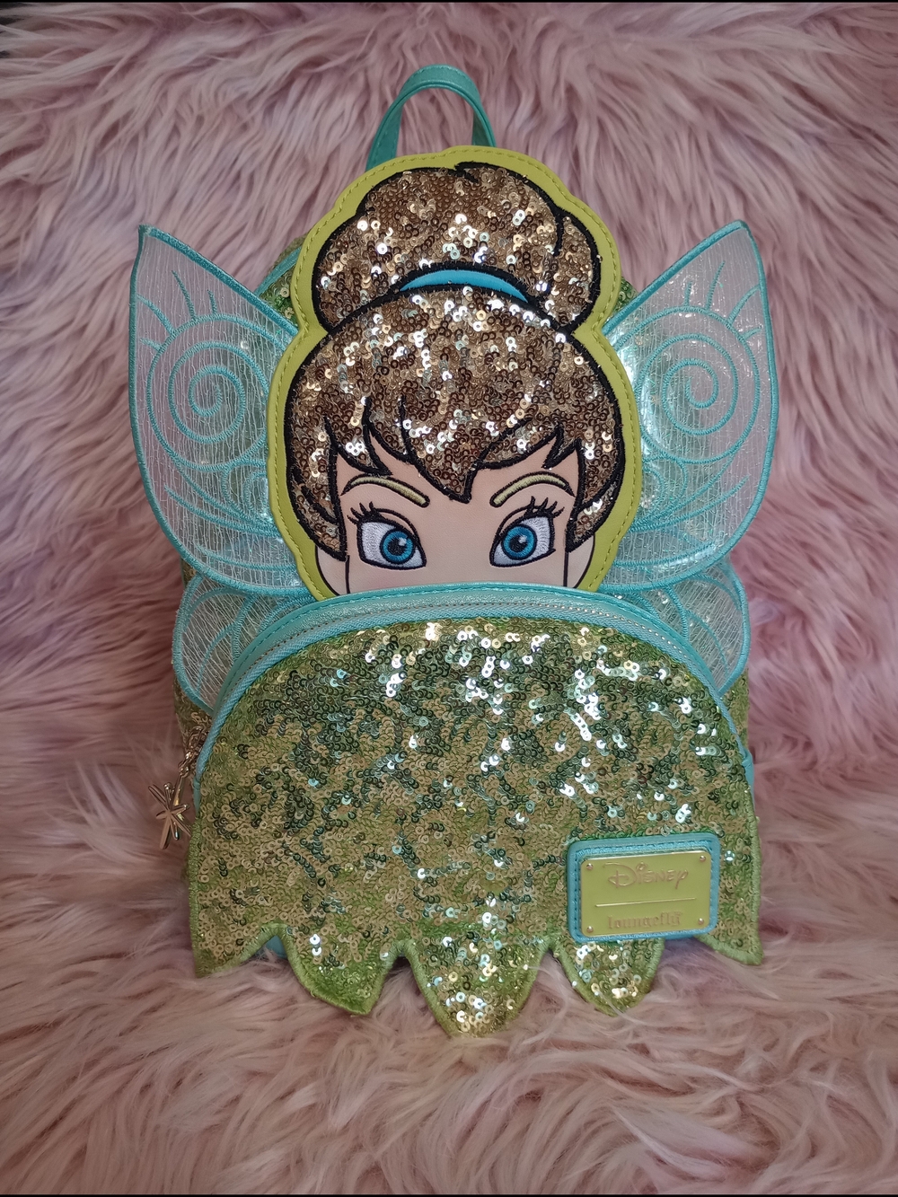 Disney Tinkerbell Sequin Backpack Loungefly - Picture 11 of 11
